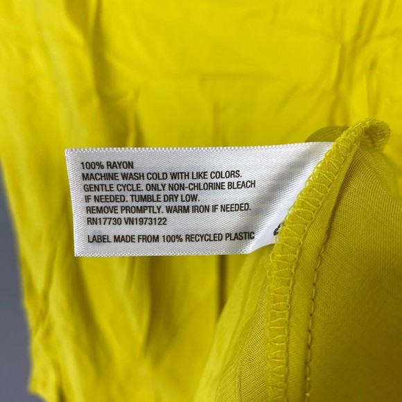 Ava & Viv Skirt Womens 2x Yellow Satin Midi A Line Elastic Waist Lightweight - Picture 12 of 12